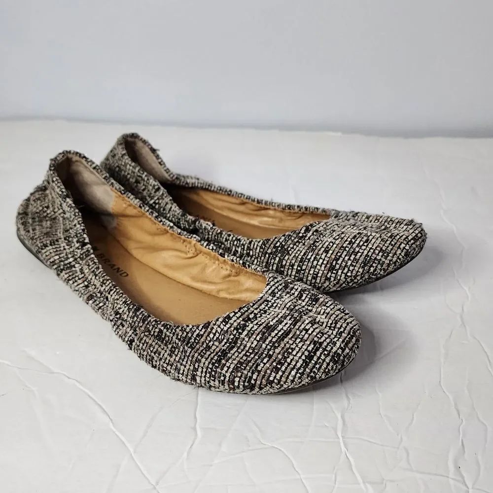 Lucky Brand EMMIE Women's Size 7.5 Tweed Ballet Flats Textured Multicolor Career